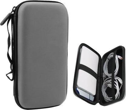 Power Bank Case Shockproof Carrying Case Travel Cable Organiser Hard Drive Case Travel Bags Organiser EVA Tech Pouch Multifunctional Cable Bag for Electronics Travelling Essentials Accessories (Grey)
