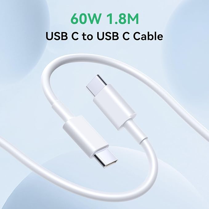 45W USB C Charger,For iPhone Charger Plug,For Samsung Fast Dual USB Plug with 1.8M USBC to USBC Charger Cable for iPhone 17/15/16 Pro,iPad Pro/Air, Samsung Galaxy S24/S23/S22,ect