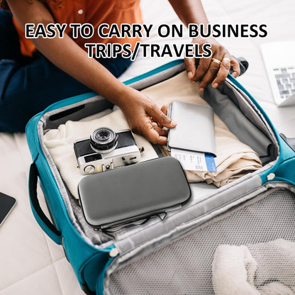 Power Bank Case Shockproof Carrying Case Travel Cable Organiser Hard Drive Case Travel Bags Organiser EVA Tech Pouch Multifunctional Cable Bag for Electronics Travelling Essentials Accessories (Grey)