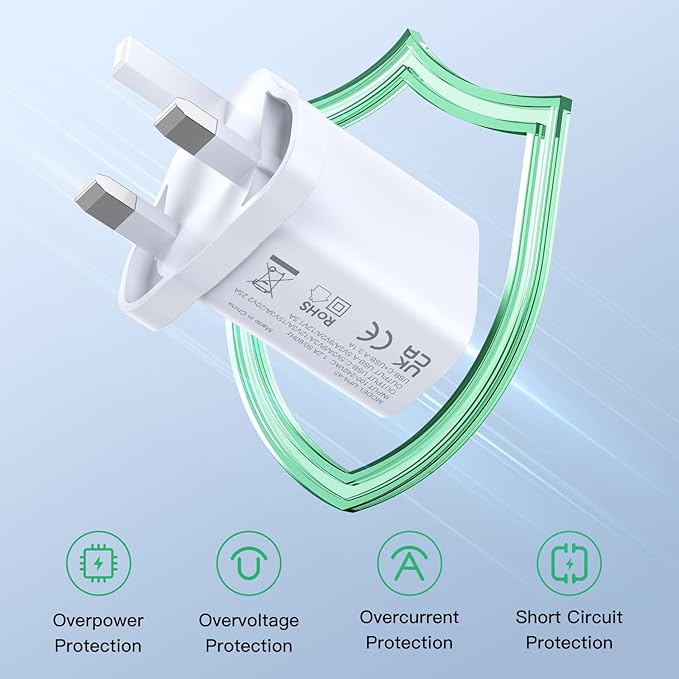 45W USB C Charger,For iPhone Charger Plug,For Samsung Fast Dual USB Plug with 1.8M USBC to USBC Charger Cable for iPhone 17/15/16 Pro,iPad Pro/Air, Samsung Galaxy S24/S23/S22,ect