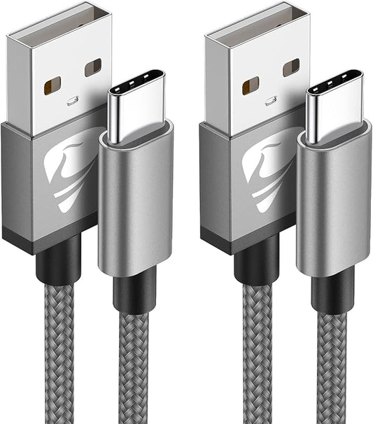 Yosou USB C Charger Cable 2M 2Pack USB A to USB C Type C Charger Fast Charging 3A Lead Braided for Samsung Galaxy S22 S21 S20,Pixel 8 7 6,PS5,Switch